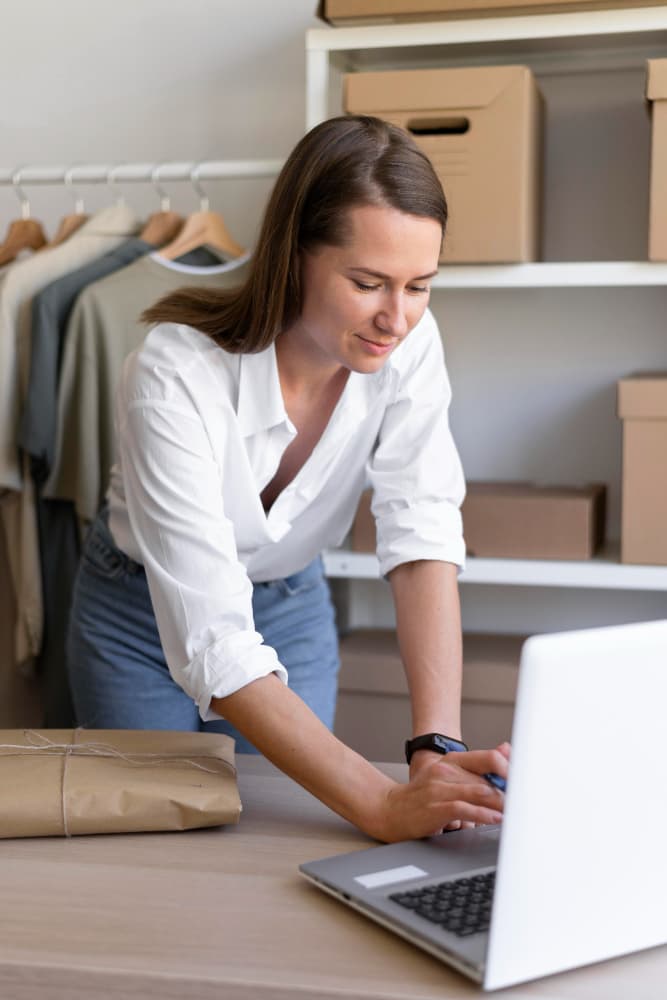 Woman with laptop